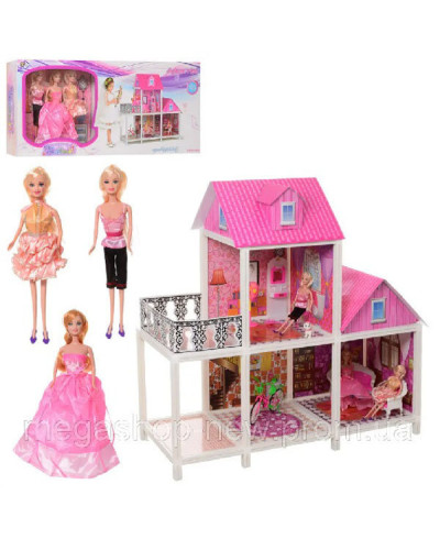 Домик для кукол типа Барби 66883 (+ мебель)