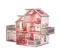 Деревянный домик для кукол с гаражом - В010