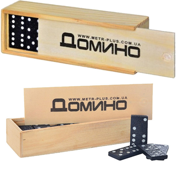 Гра Доміно у дерев'яній коробці Metr+ (M 0027)