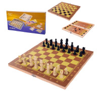 Игровой набор Шахматы 3 в 1 +шашки, нарды 623A