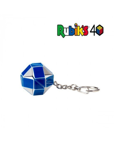 Мини-головоломка RUBIK'S ЗМЕЙКА Бело-голубая (с кольцом)