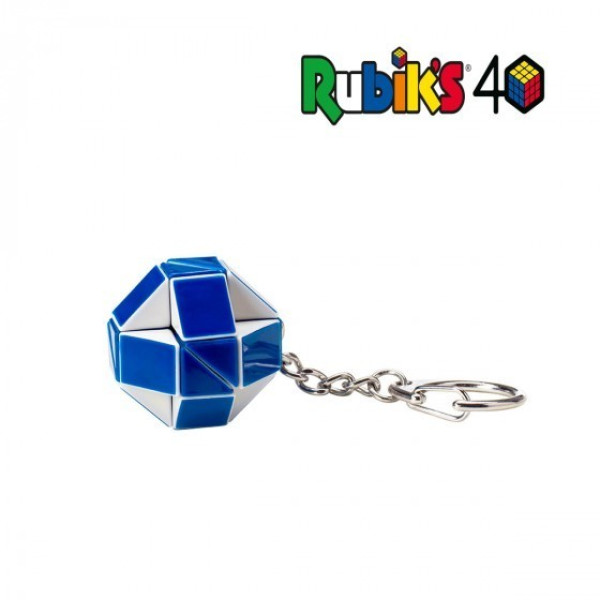 Мини-головоломка RUBIK'S ЗМЕЙКА Бело-голубая (с кольцом)