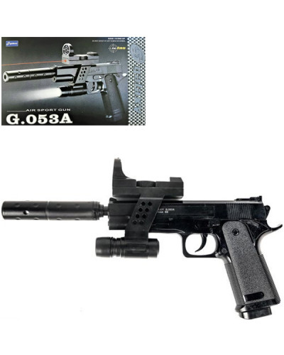 Игрушечный пистолет "Beretta 92" Galaxy (G053A) +глушитель и лазерный прицел