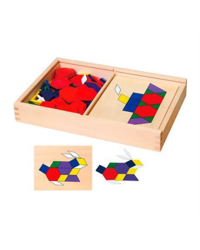 Геометрична мозаїка Viga Toys дерев'яна із шаблонами (50029)