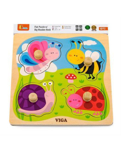 Дерев'яна рамка-вкладиш Viga Toys Комахи (50131)