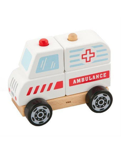Дерев'яна пірамідка Viga Toys Viga Toys Машина швидкої допомоги (50204)