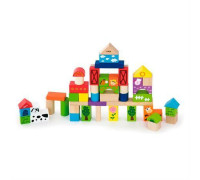 Деревянные кубики Ферма, 50 шт. Viga Toys 50285