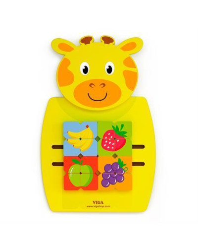 Бизиборд Viga Toys Жираф с фруктами (50680)