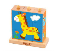 Пазл-кубики вертикальный Viga Toys "Сафари" - 50834