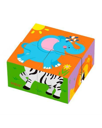 Пазл-кубики Viga Toys "Сафари" (50836)