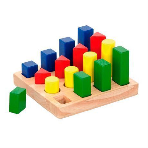 Набір дерев'яних блоків Viga Toys "Форма та розмір" (51367)