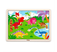 Дерев'яний пазл Viga Toys Динозаври, 24 ел. (51460)