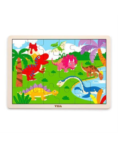 Деревянный пазл Viga Toys Динозавры, 24 эл. (51460)