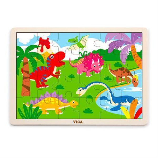 Деревянный пазл Viga Toys Динозавры, 24 эл. (51460)