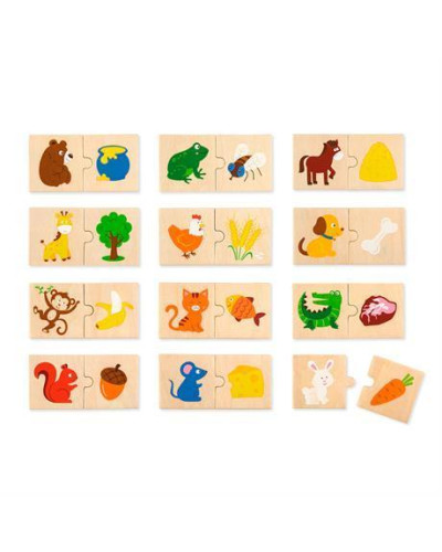 Набір пазлів Viga Toys "Що їдять тварини" (51607)