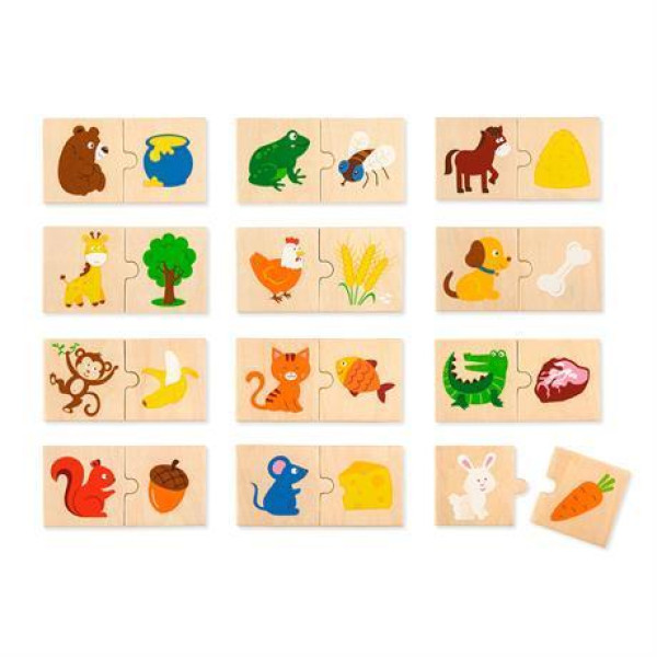 Набор пазлов Viga Toys "Что едят животные" (51607)