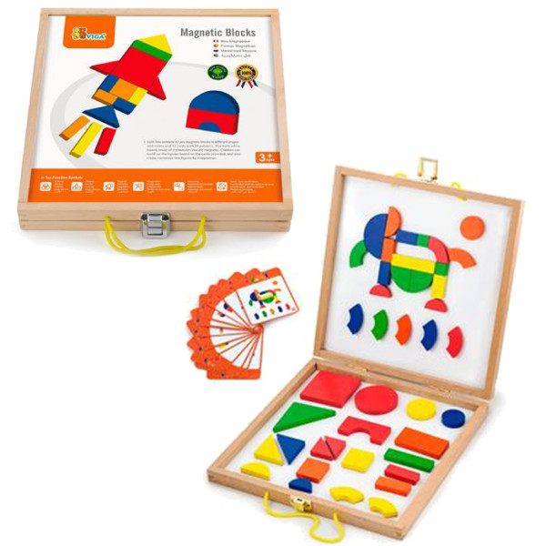 Набір магнітних блоків Viga Toys "Форми та колір" (59687)