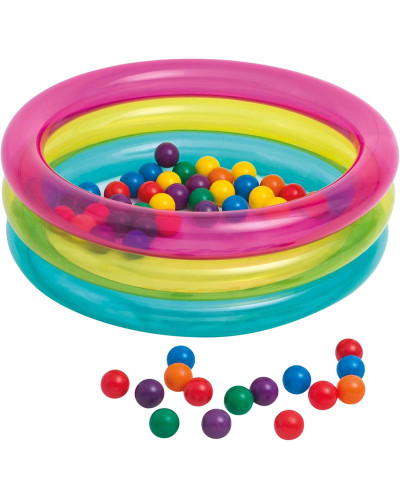 Intex 48674 Бассейн надувной детский +шарики в комплекте, 86-25см