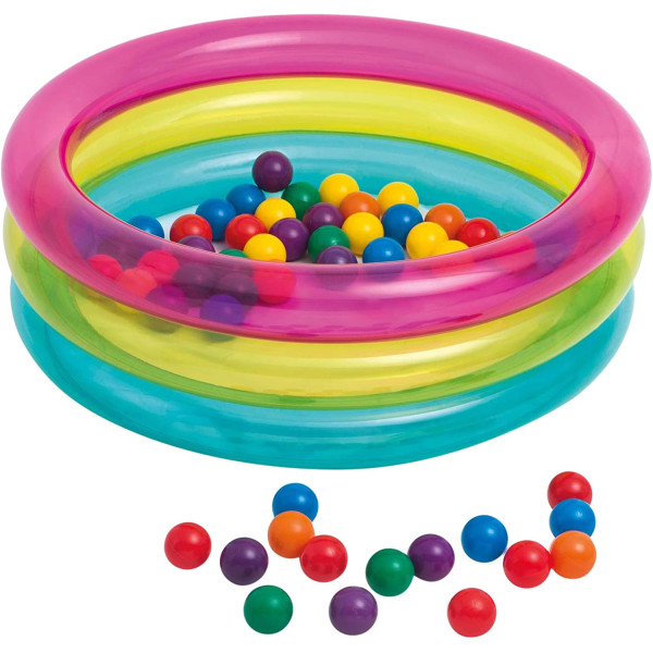 Intex 48674 Бассейн надувной детский +шарики в комплекте, 86-25см