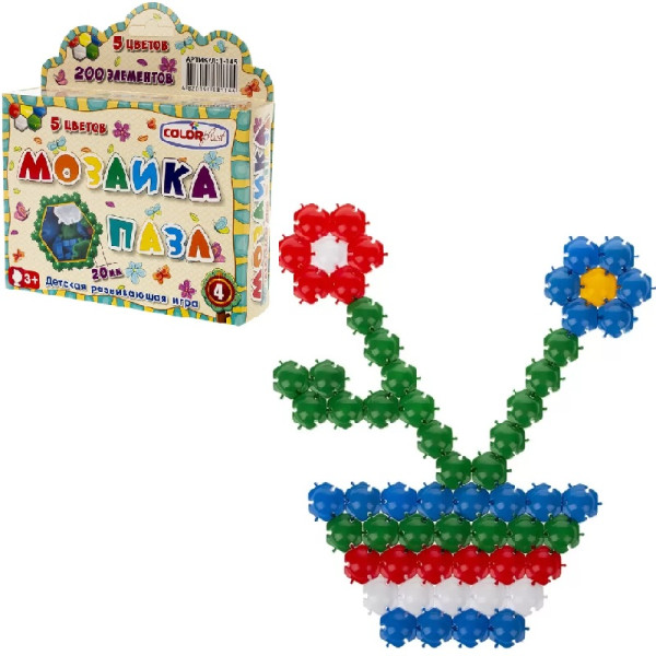 Детский пазл-мозаика с крупными деталями 2см №4 1-145, 200 деталей