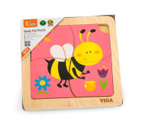 Деревянный мини-пазл Пчелка, 4 эл. Viga Toys 50138