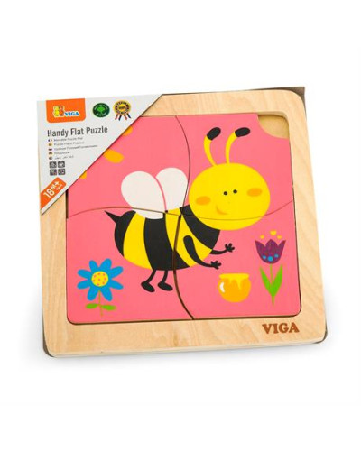 Деревянный мини-пазл Пчелка, 4 эл. Viga Toys 50138