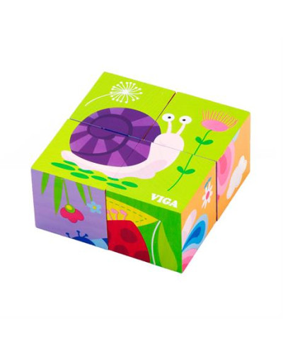 Пазл-кубики Viga Toys "Комахи" (50160)