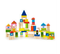 Набір будівельних блоків Viga Toys "Місто", 75 шт., 3 см (50287)
