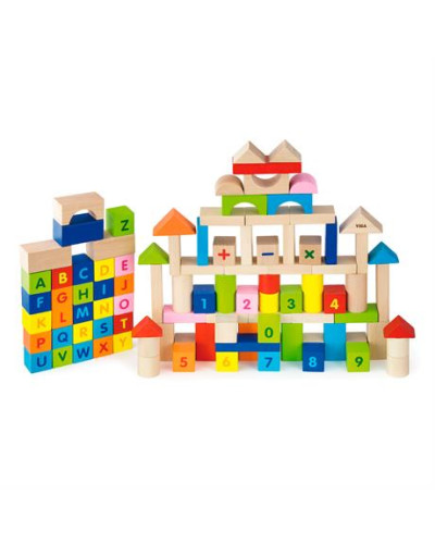 Набор кубиков Viga Toys "Алфавит и числа" 100 шт., 3 см (50288)