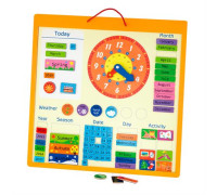 Магнитный календарь Viga Toys с часами (Укр) (50377U)