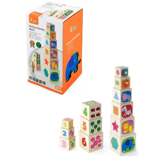 Деревянные кубики-пирамидка с цифрами Viga Toys 50392