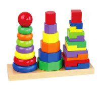 Набір дерев'яних пірамідок Viga Toys Три фігури (50567)