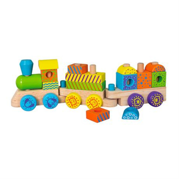 Деревянный поезд Кубики Viga Toys 50572