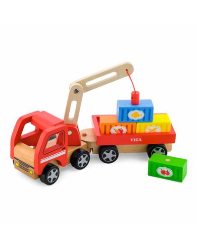 Деревянная игрушечная машинка Автокран Viga Toys 50690