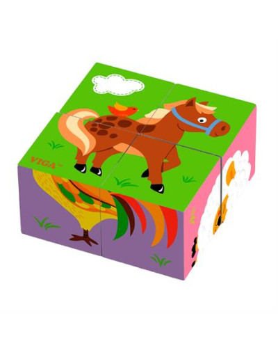 Пазл-кубики Viga Toys "Ферма" (50835)